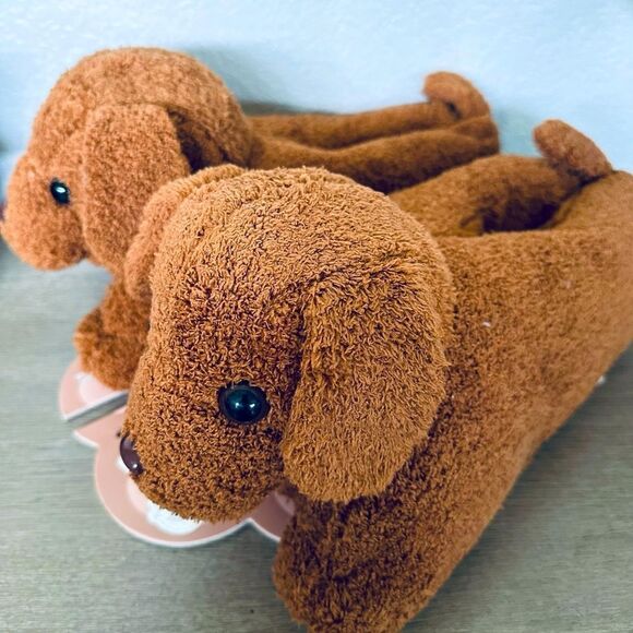 Dachshund Dog Plush Memory Foam Slippers House Shoes XL - Picture 1 of 5